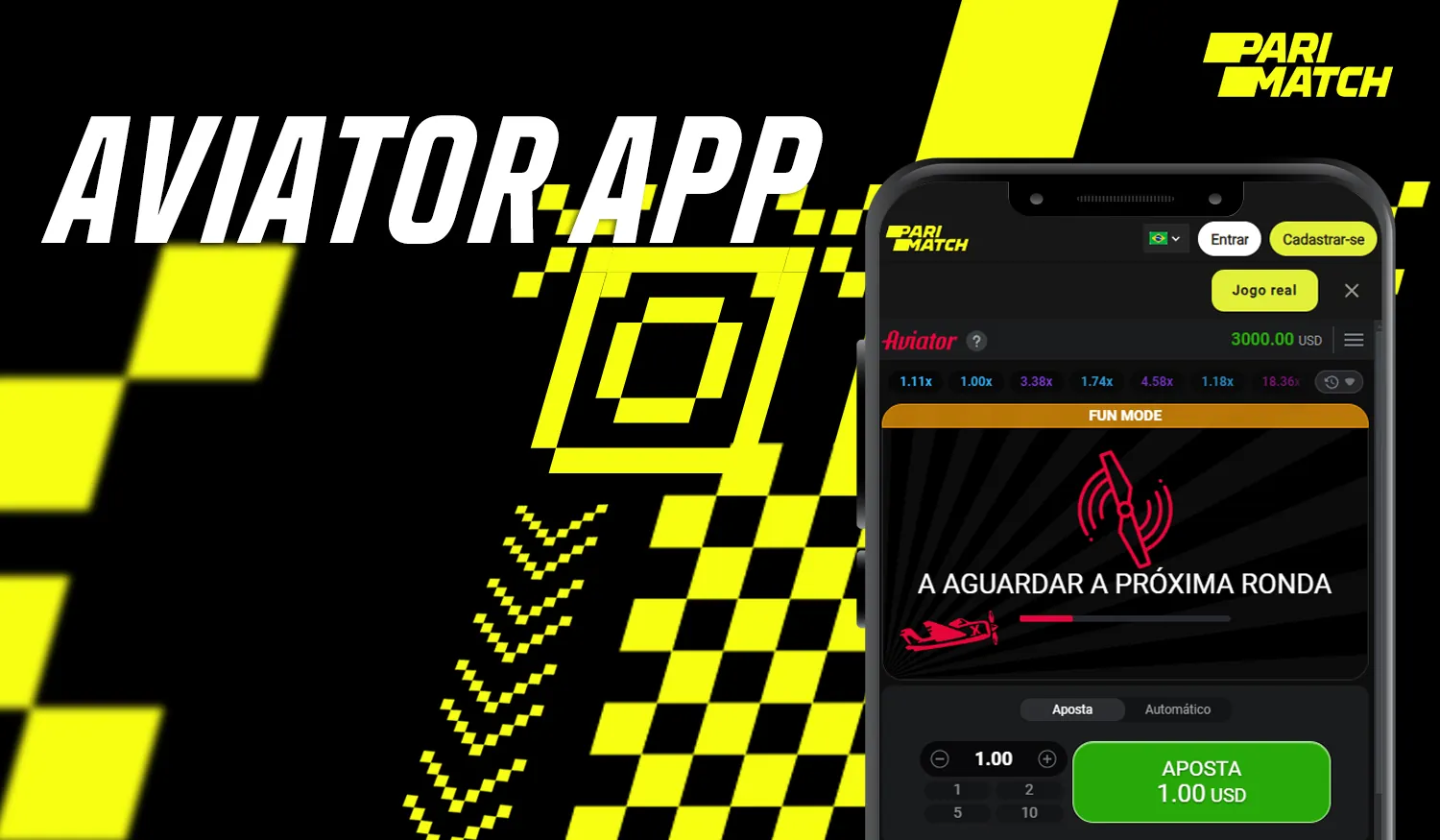 Jogar Aviator com a aplicação móvel Parimatch